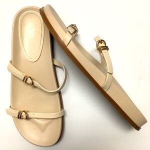 Zara Slip On Sandals Size 39/8.5 Cream Casual Spring Summer Vacation